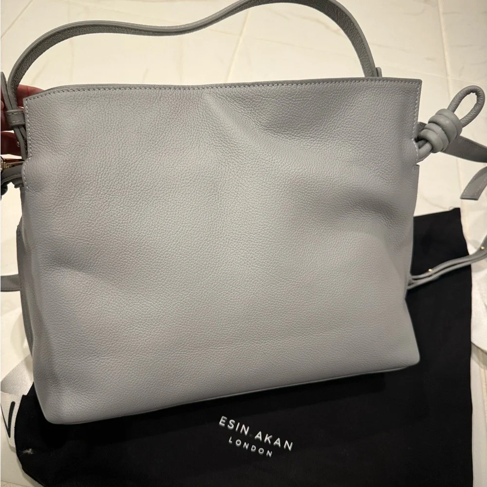 3-in-1 Grey Midi Emma Leather Crossbody Bag NWOT - Picture 10 of 11